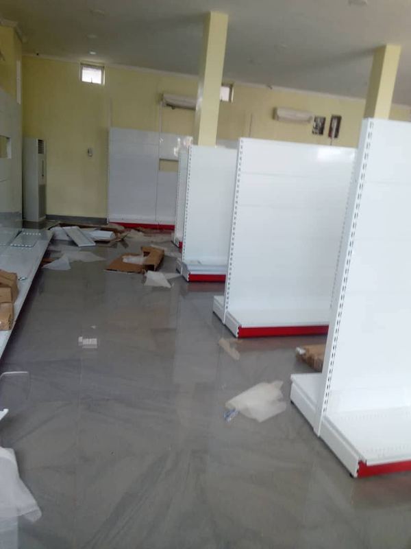 Sales floor with fixtures positioned