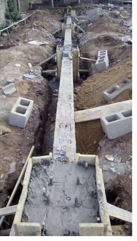 Blinding and formwork to a linear equipment foundation