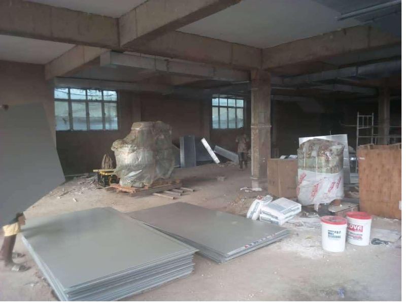 Materials staged for the fitout