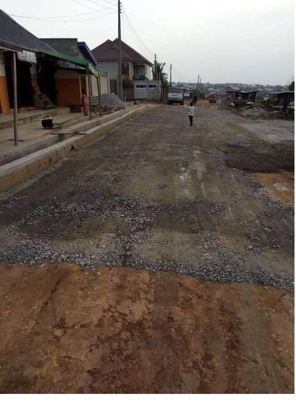 Estate road base course under construction