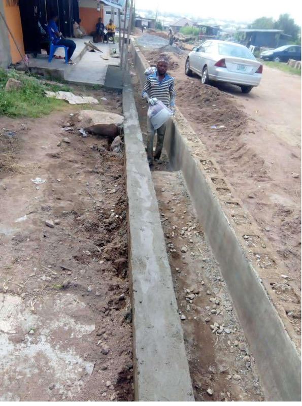 Drainage channel through a built-up corridor