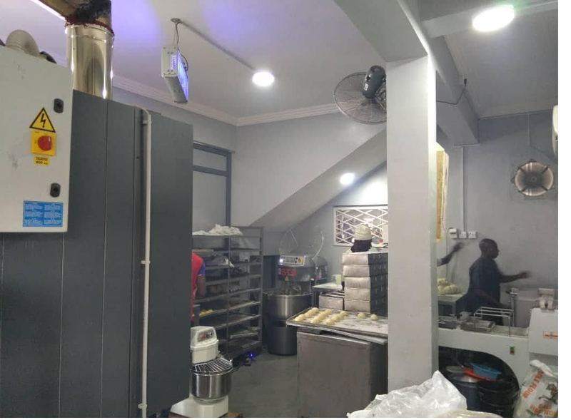 Bakery production area fitted out and in operation
