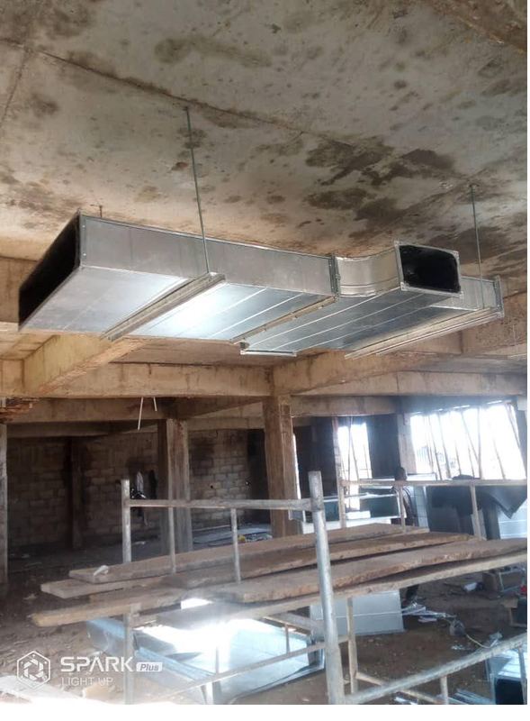 Distribution ductwork above the trading floor