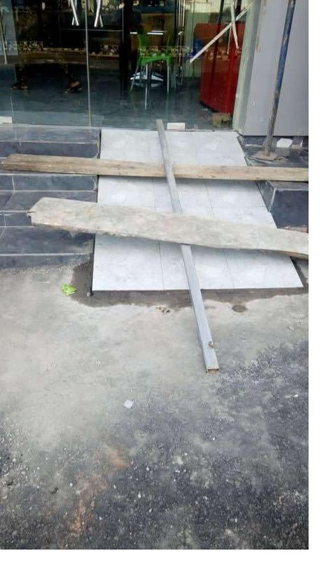 Cut stone slabs prepared for installation