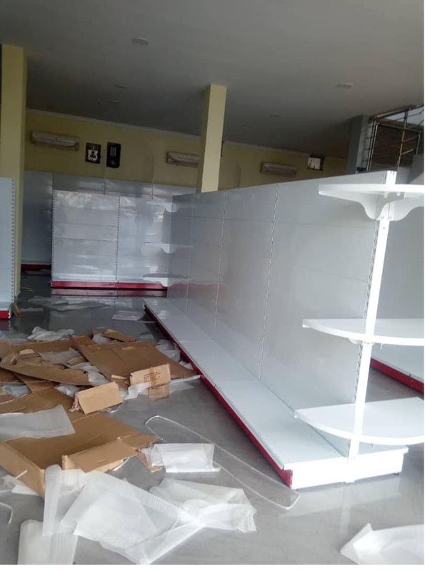 Shelving and gondola units unwrapped