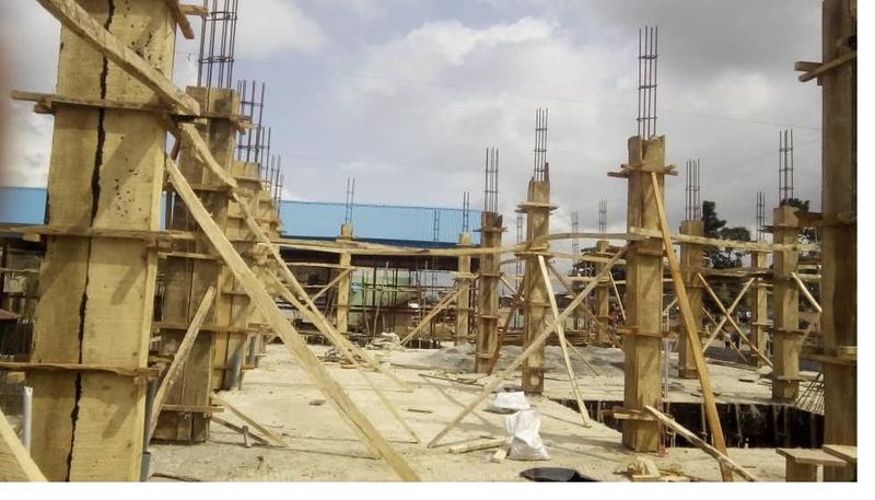 Column formwork ready for pour