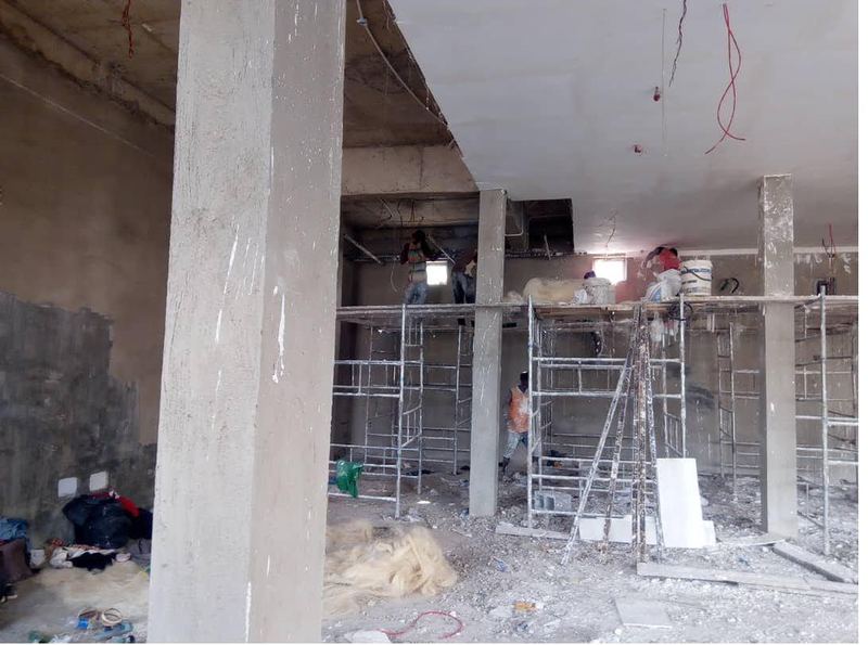 Frame interior with props still loaded