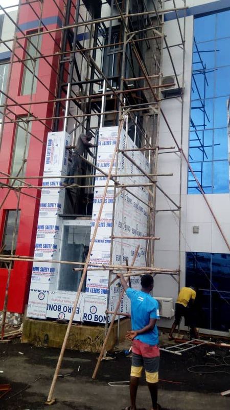 Cladding and signage installation
